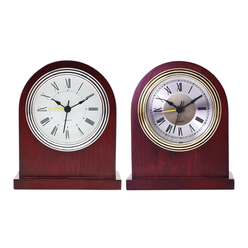 Solid Wood Roman Digital Manual Adjustment For Time Clocks For Home Bedroom Dormitory Decoration Wake