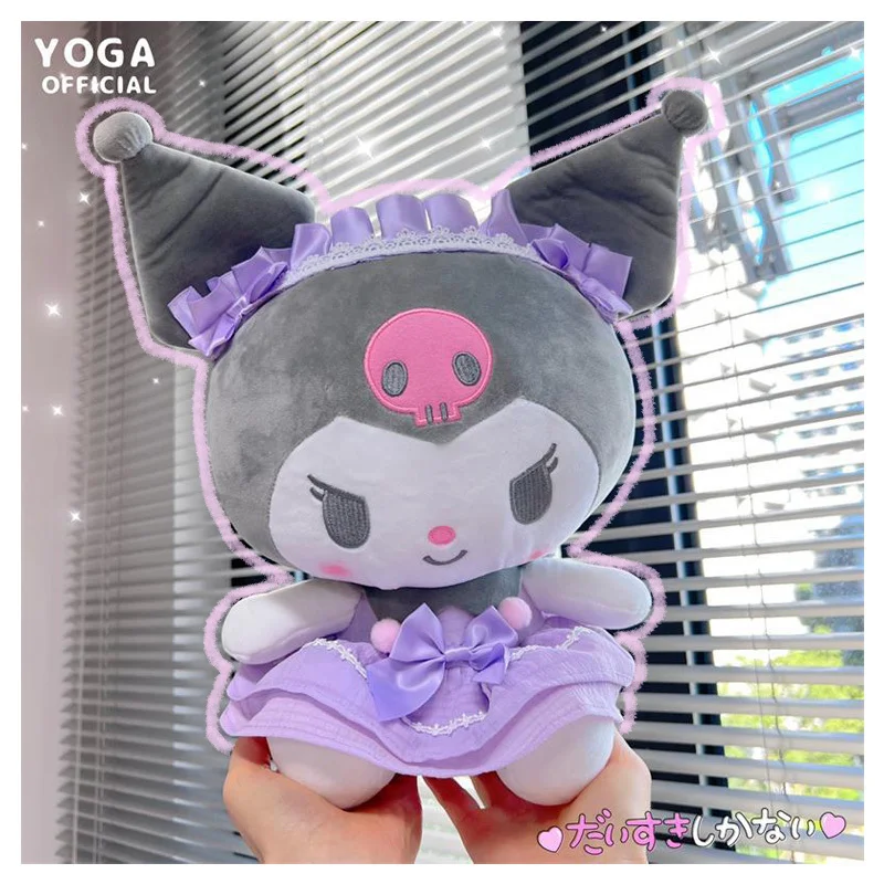 

28cm Sanrioed Cartoon Cute Lolita Maid Kuromi Plush Toys Kawaii Anime Animals Stuffed Plushie Soft Doll Children Birthday Gift