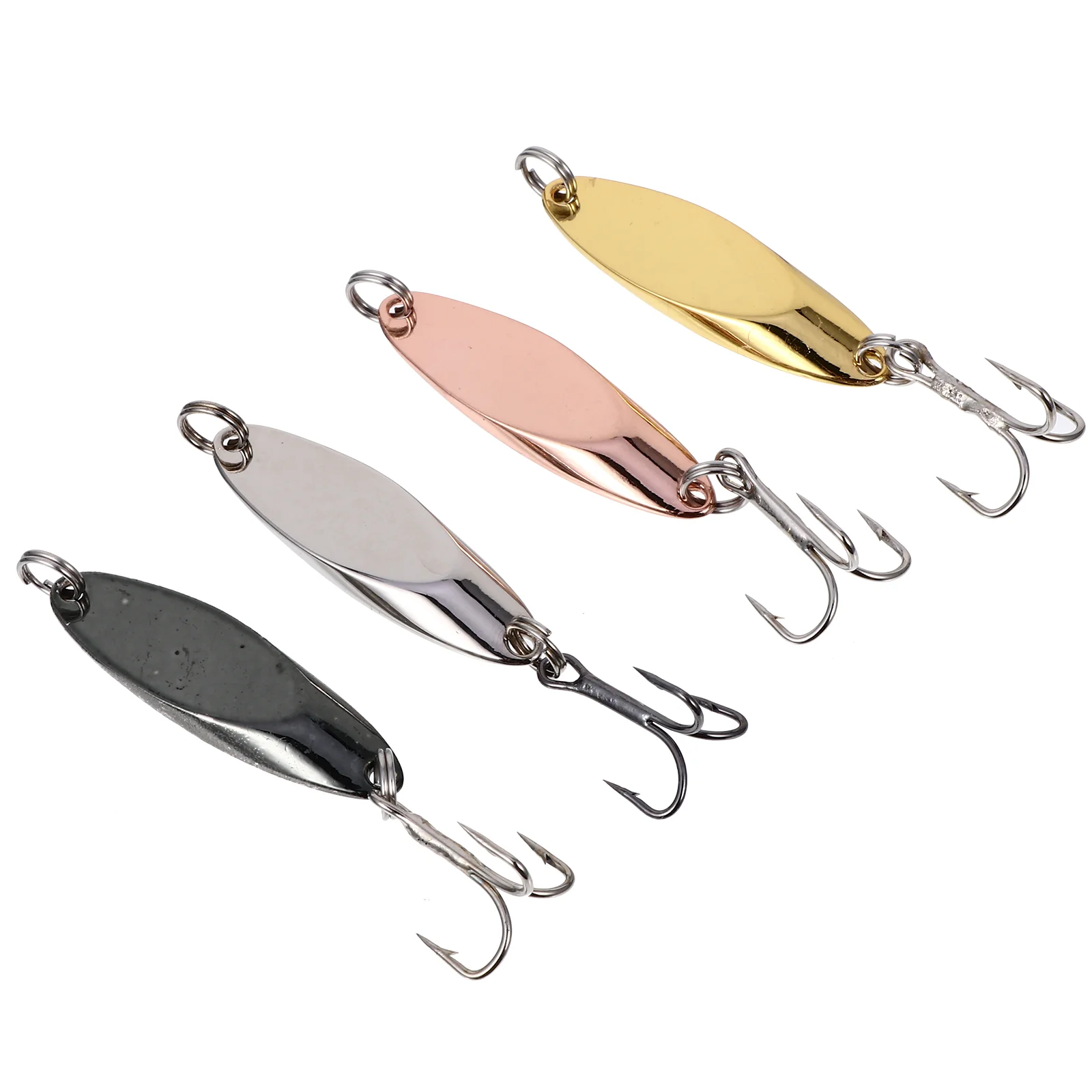 

4 Pcs Fake Bait Metal Fishing Spoons Gift Father Trout Lures Lipless Crankbait Baits