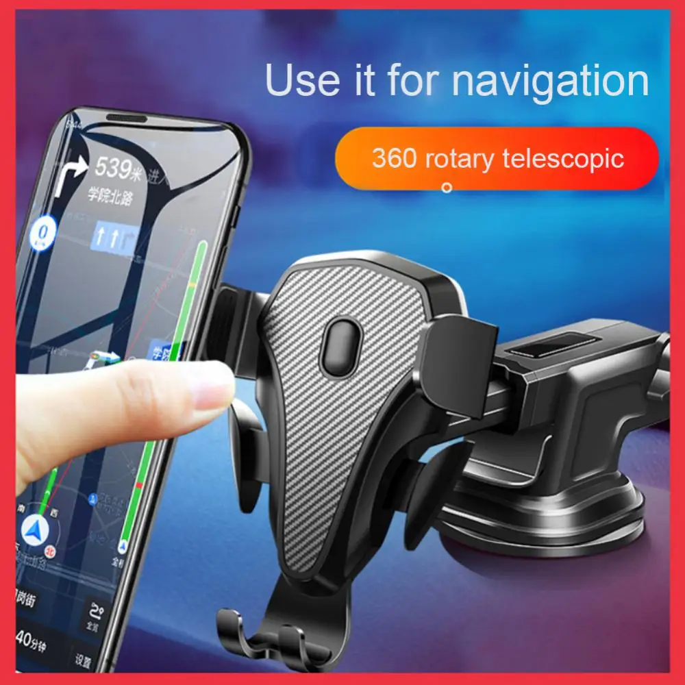 

Telescopic Car Mobile Phone Holder Rotation Car Vent Phone Mount Carbon Fiber Universal Navigation Mobile Phone Car Phone Stand