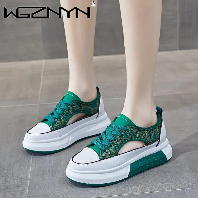 

Кроссовки женские на платформе, Вулканизированная подошва, повседневная спортивная обувь для бега