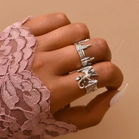 alloy dinosaur fashion 2 pcsset finger rings set jewelry accessories for women