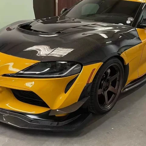 Для Toyota Supra A90 A91 MK5 2019-2022 ветровой нож из углеродного волокна, противотуманная фара, декоративная полоса вентиляционного отверстия, модифицированный и модернизированный комплект кузова