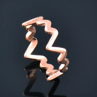 kioozol stainless steel hollow rings for women rose gold color heartbeat ring stainless steel fashion jewelry 2022 new 159 ko1