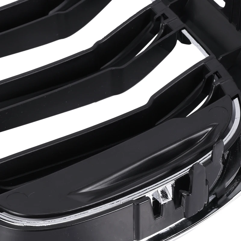 Для-BMW 5 серии G30 G31 G38 M5 2017 + хром черный Передний бампер капот решетка гриль (Doublel Six