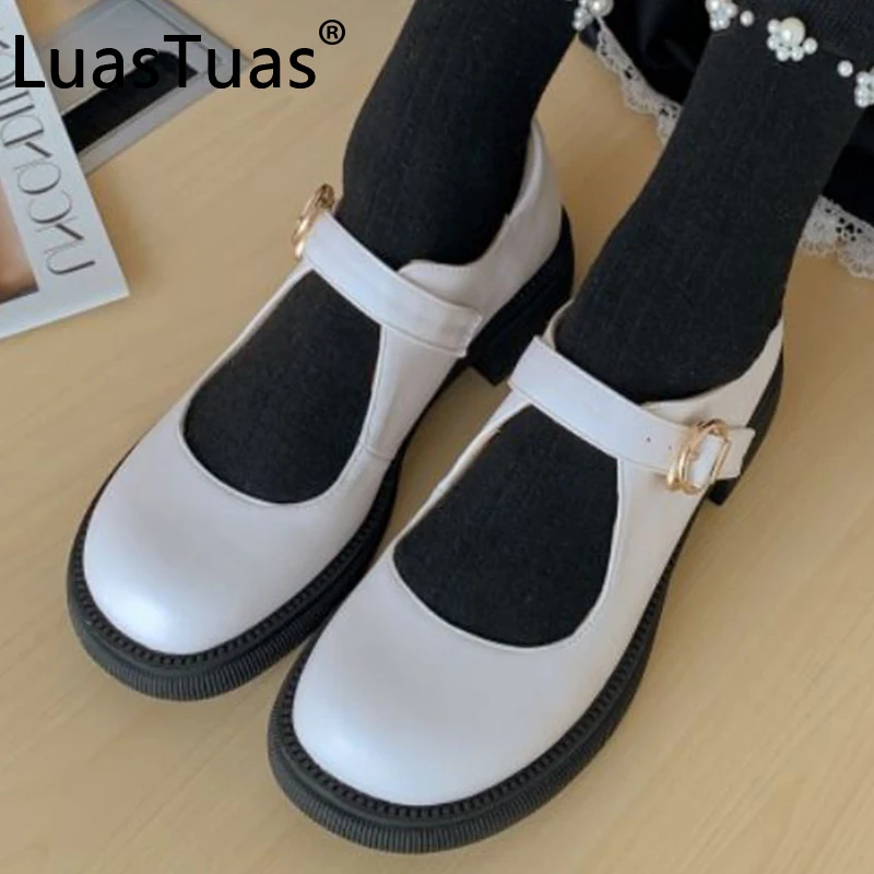 

LuasTuas Plus Size 33-43 Women Flats Square Toe Buckle Fashion Sweet Ladies Shoes Casual Daily Spring Female Shoes Footwear