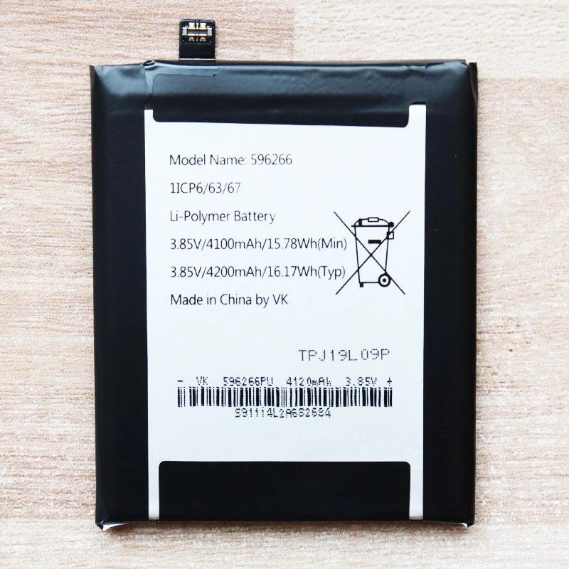 Аккумулятор 4200 мАч 596266 для Wiko TPJ19K05P / Cat S42 мобильный телефон аккумулятор