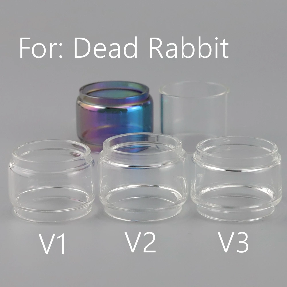 Transparent Rainbow Bubble Fat Straight Replacement Glass Tube For Dead Rabbit V1/V2/V3 Tank RTA