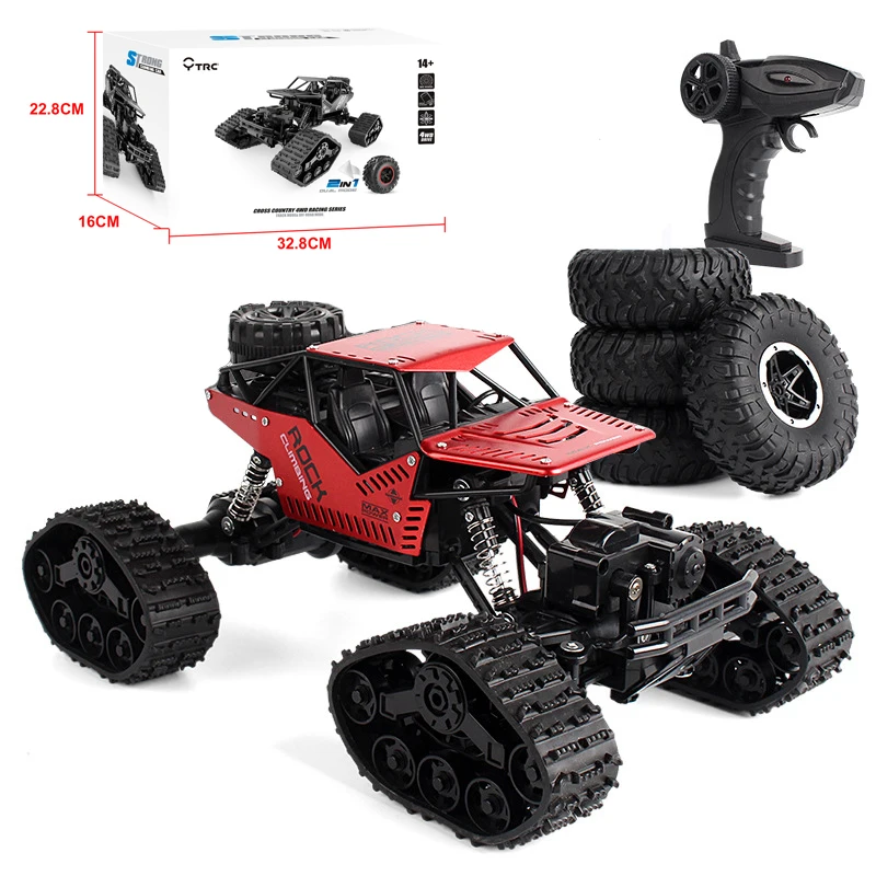 Crawler Alloy Toy Car 2.4G Remote Control All-terrain Four-wheel Drive Climbing Off-road Vehicle Mountain Snowmobile Boy Toy enlarge