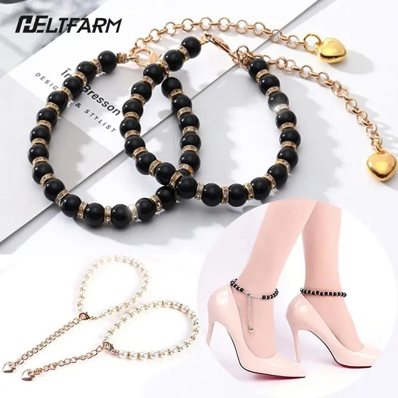 

Women Shoelaces For High Heels Pearl Heels Band Shoe Belt Ankle Holding Loose Anti-skid Bundle Tie Straps Band Shoes Decoration