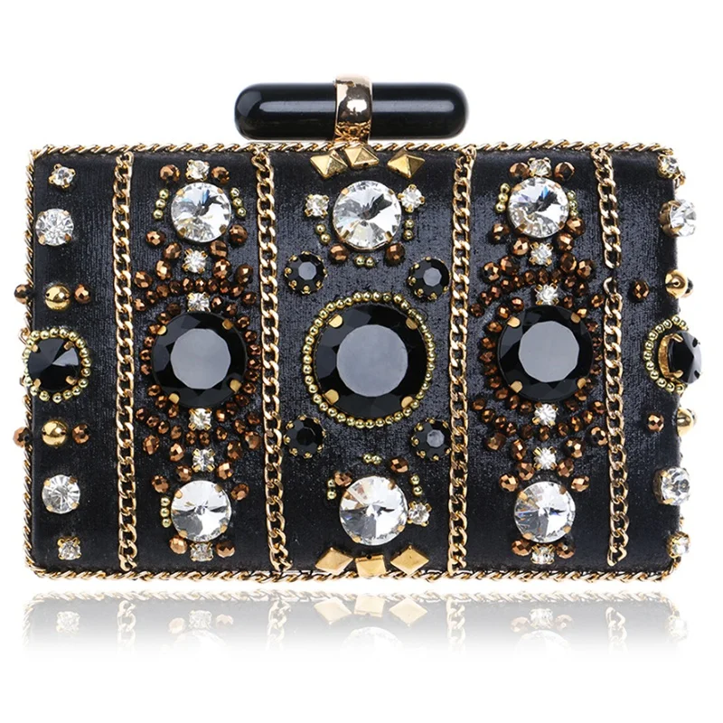 

Женский аксессуар с вышивкой, металлическая цепочка, повседневные клатчи, вечерние свадебные сумки с одной стороны