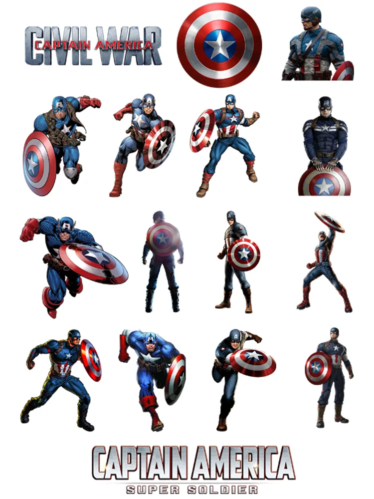 

Детская одежда Disney Captain America, наклейки, нашивки для курток, аппликации в полоску