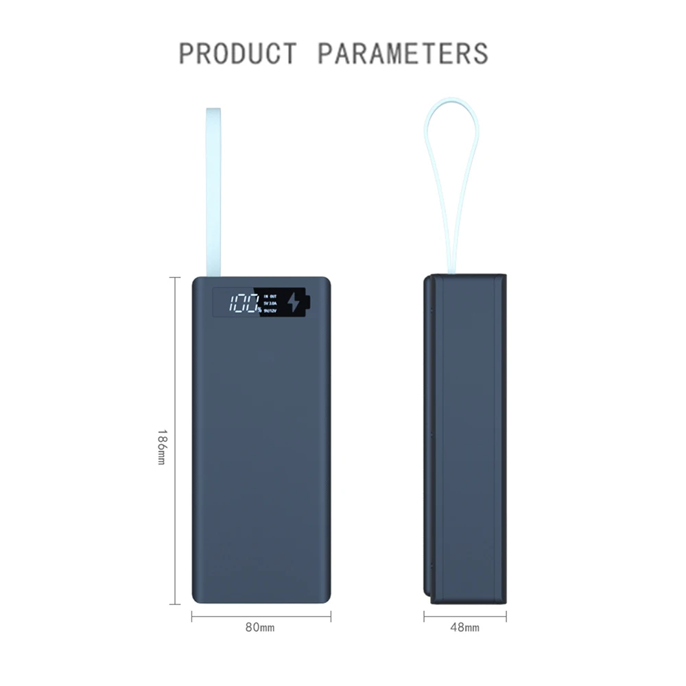 

C16D DIY Detachable 16×18650 Battery Storate Boxes With Fast Charge 4 Wires Led Lighting Mobile Power Bank Shell QC3.0