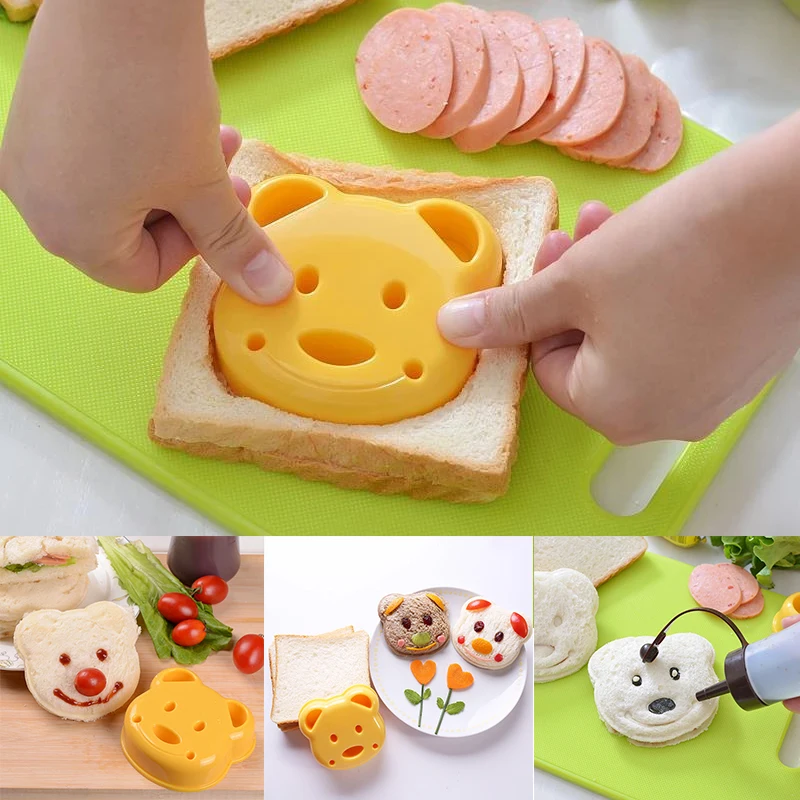 

Breakfast Bear Sandwich Mold Bread Biscuit Embosser Cake Tool Rabbit Car Shaped DIY Making Mold Cookie Cutter Baking Pastry Tool