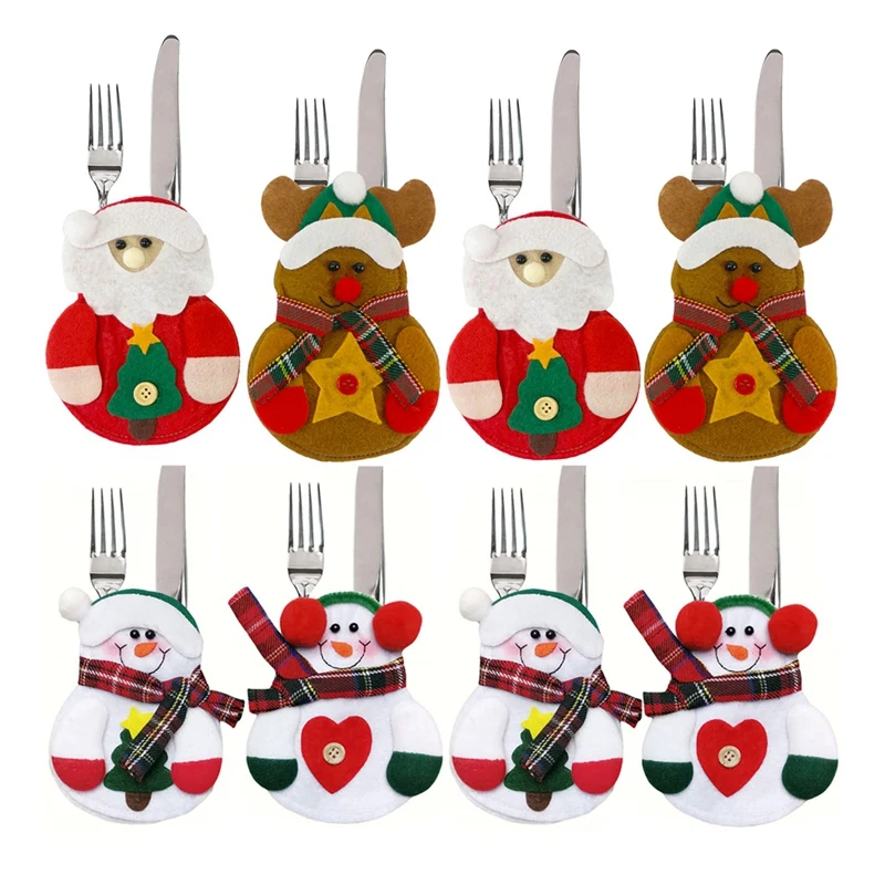 

8 Pieces Of Tableware Storage Bag Party Gifts Christmas Decorations Home Table Christmas Decorations