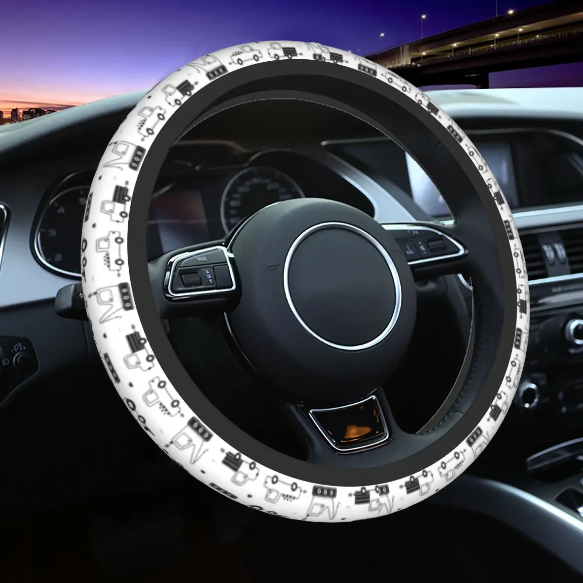 

Car Steering Wheel Covers Truck Excavator Soft Child Car Braid On The Steering Wheel Cover Auto Steering-Wheel Accessories