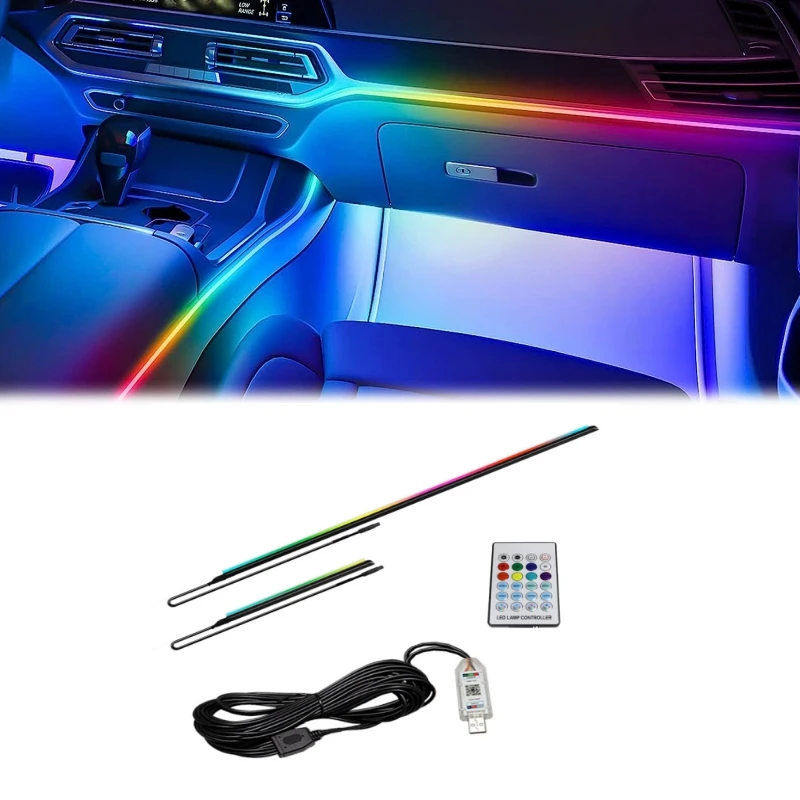 

Детская акриловая внутренняя подсветка для автомобиля, USB-пульт дистанционного управления, управление через приложение, неоновая RGB-полоса, фантастическая атмосфера, искусственные декоративные лампы