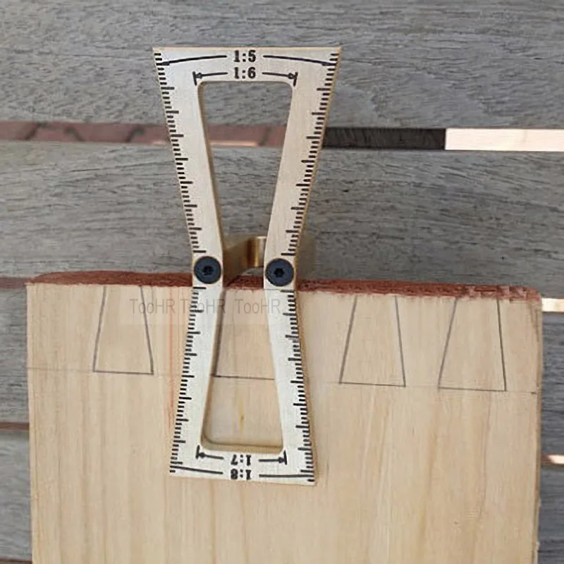

Gauge Woodworking Marker 1:7-1:8, Template Joints Dovetail Dovetail Guide Jig Dovetail Marking Wood Precise Brass w/Scale1:5-1:6