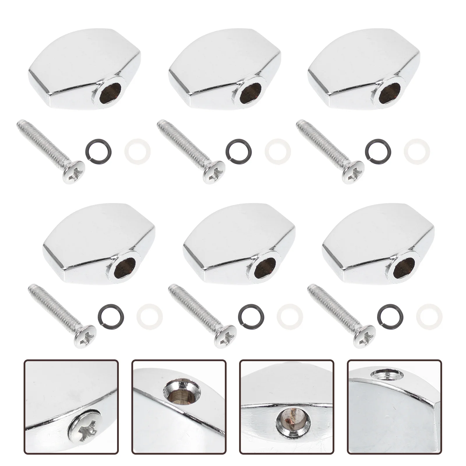 6 комплектов струн блокирующие рукоятки Гитарные тюнеры крышки Акустическая