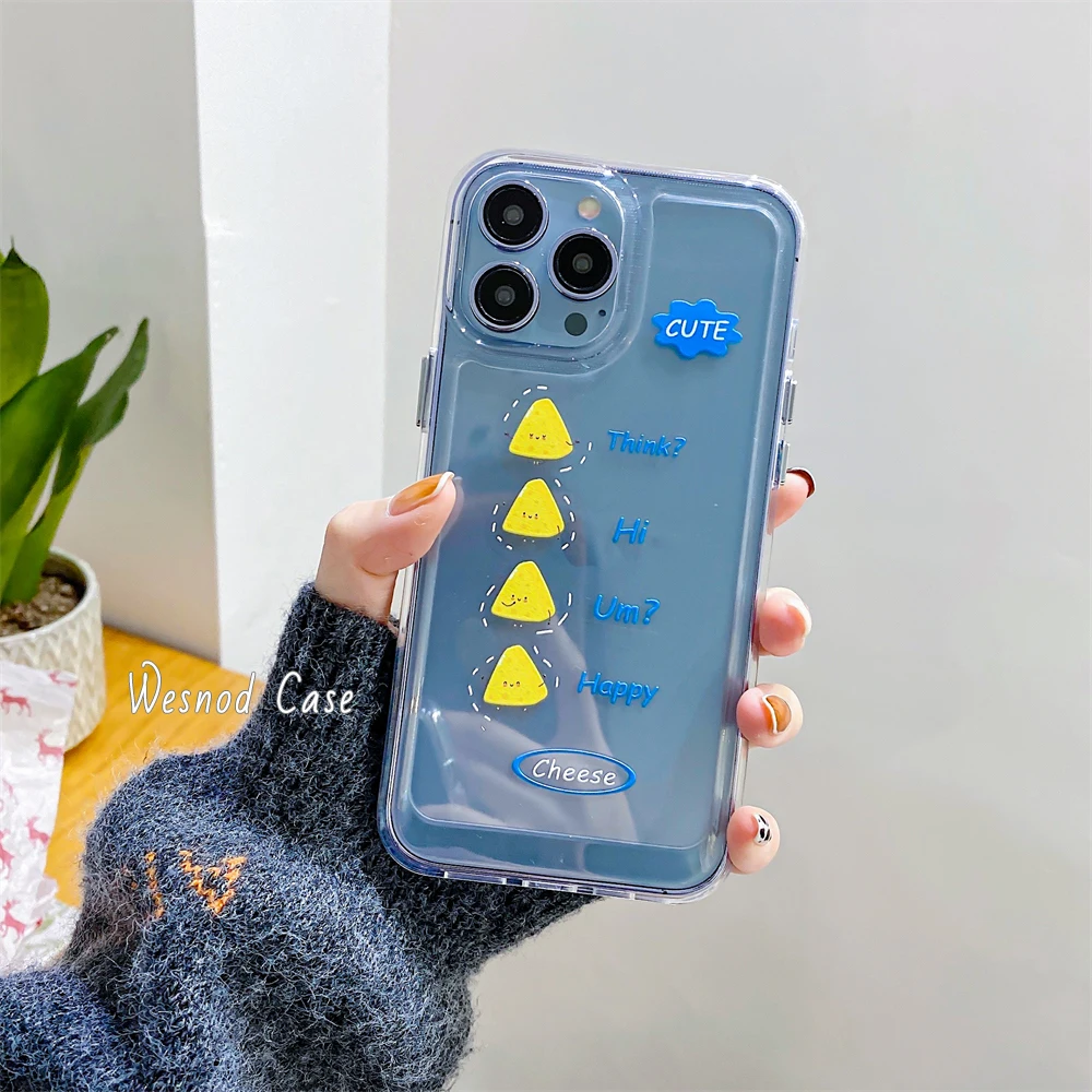 

Ins Cartoon Cute Cheese Mood Iphone 13 12 Pro Max Case For Grils 11 X Xs Xr 7 8 Plus Women Fashion Soft Sillicone Cover Clear