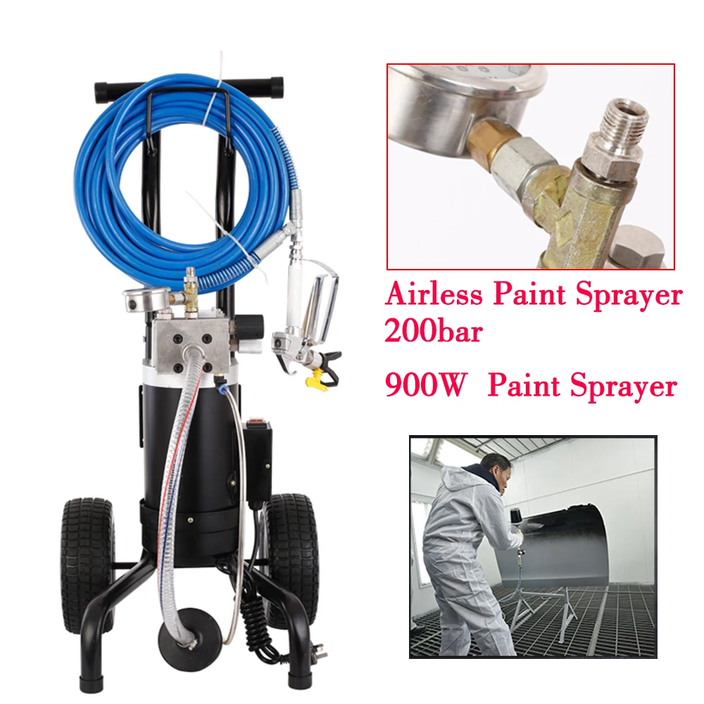

900W Airless Paint Sprayer 3.8L/min High Pressure Spray Gun Painting Machine + 15m hose