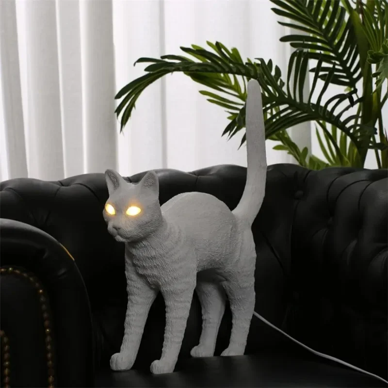 

Desk Lamp Resin Cat Table Animal Led Fixtures art Home Decoration Nordic Bedroom Bedside Lightings Luminaire bedside lamparas de