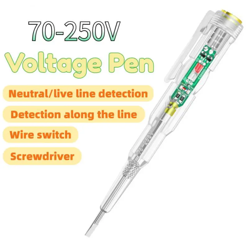 

3Pcs 70-250V Electrical Tester Pen Voltage Pen Waterproof Induced Voltage Responsive Tester Screwdriver Tool Probe Indicator Lig