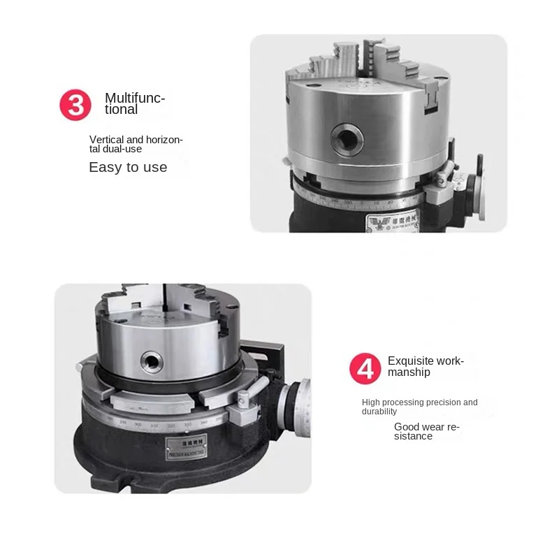 4-дюймовая фрезерная индексирующая головка поворотный стол трехкулачковый