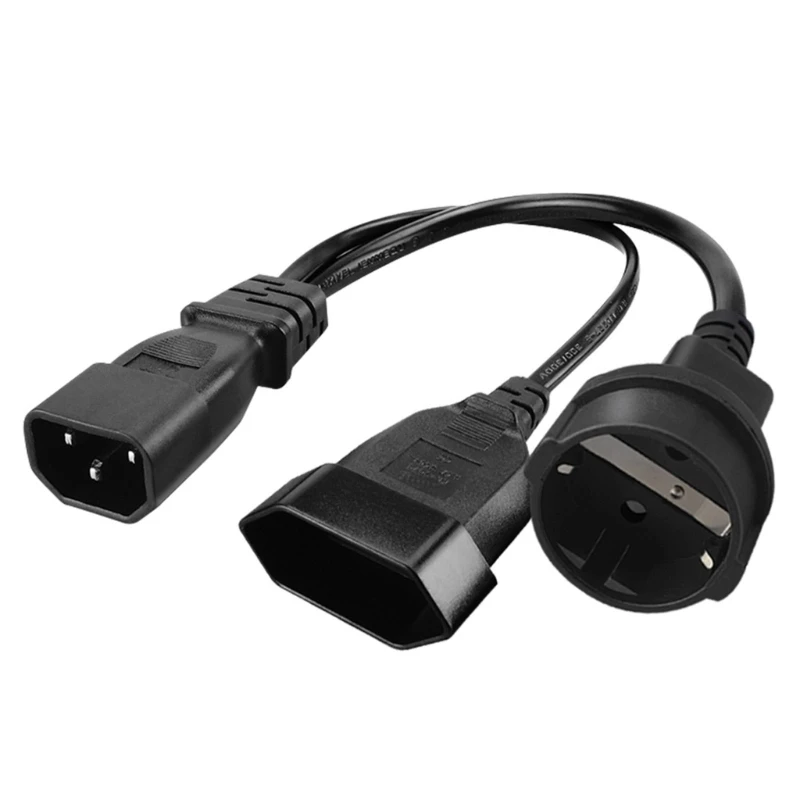 

32 см/1 фут IEC320 C14 в eu4,8 мм + eu4,0 мм Шнур питания 1 в 2 Выход Y-разветвитель адаптер резьба