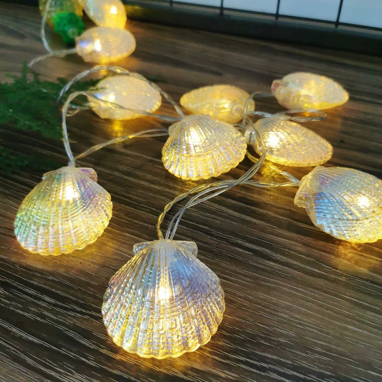 Led colorful shell starfish seahorse coke bottle battery light string holiday room dormitory interior decorative lights.