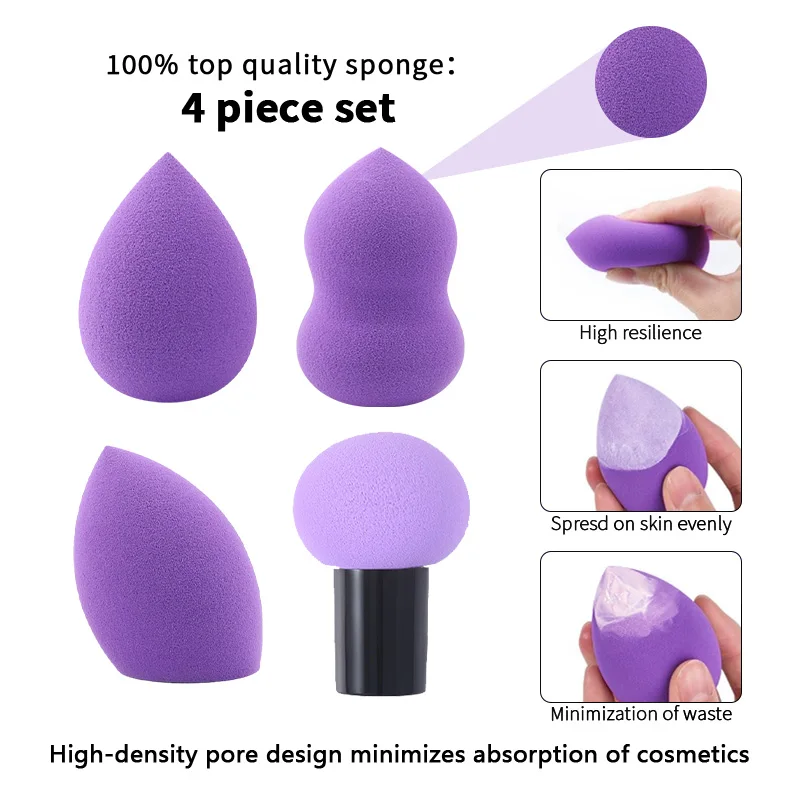 

4PCS Beauty Makeup Sponge Foundation Makeup Cosmetic puff Powder Smooth Beauty Cosmetic make up sponge Puff Cosmetics