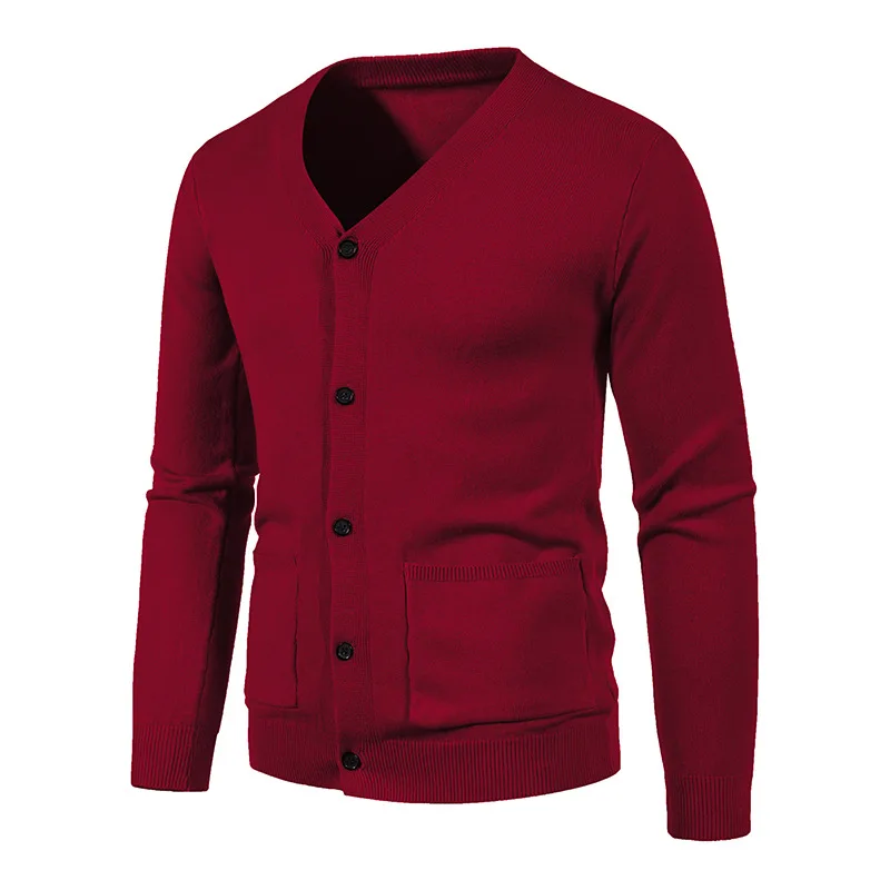 Autumn and Winter New Men's Casual Slim V-neck Sweater