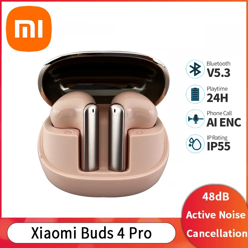 

Xiaomi Mi Buds 4 Pro TWS Earphone Bluetooth 48dB Active Noise Cancelling Wireless Headphone HiFi Sound 38 Hour Battery Life IP54
