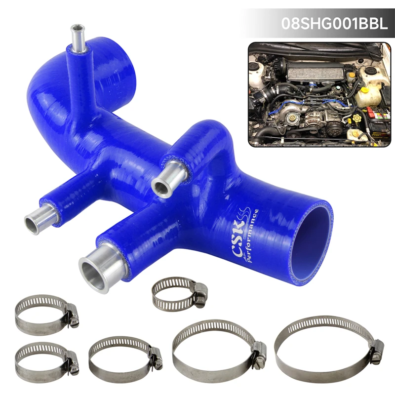 

Силиконовый турбо Впускной индукционный шланг + зажимы для Subaru GC8, EJ20, WRX, STI 1998-2000, черный/синий/красный