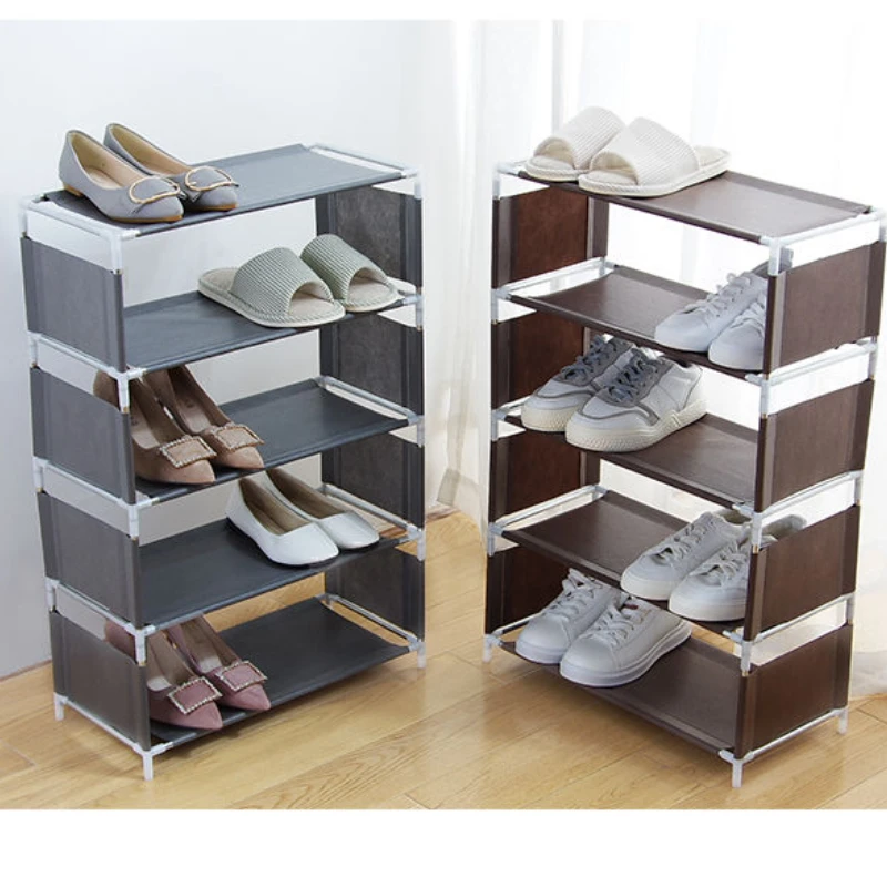 

5-Tier Multi-functional Multi-storey Shoe Rack Organizer Household Cloth Storage Rack Simple Dormitory Provincial Space Rack