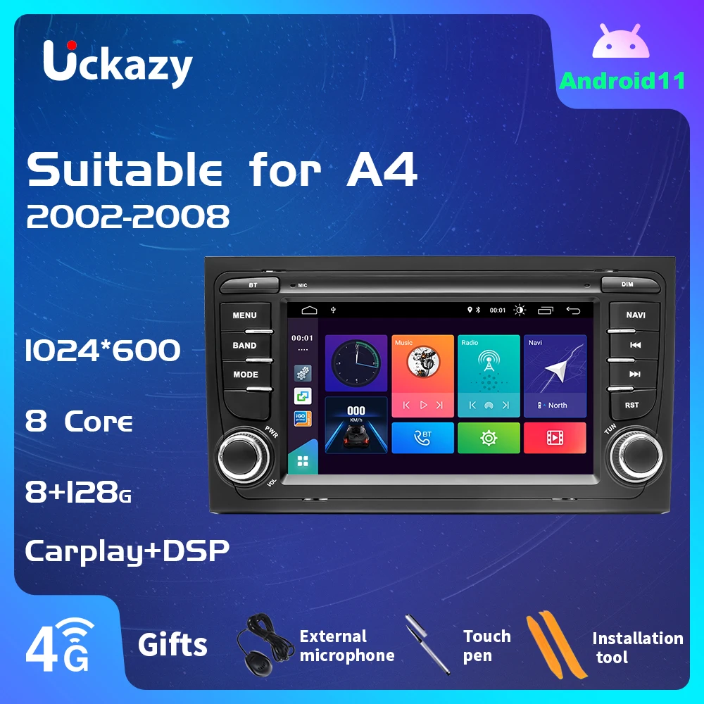 

2 Din Android 11 Car NO DVD Multimedia Player For Audi A4 B6 B7 S4 B7 B6 RS4 Seat Exeo 2002-2008 RS4 B7 Radio 2008-2012 Audio 4G