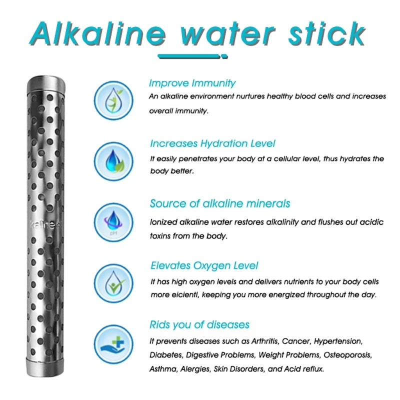 

Portable Water Filter Alkaline pH Water Filter Sticks 5.28x0.63in Increases pH