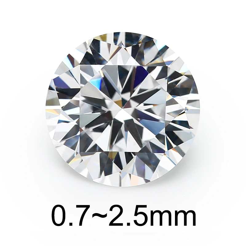 

500pcs 0.7~2.5mm AAAAA Round Brilliant White Cubic Zirconia Stone Loose Cubic Zircon Stone