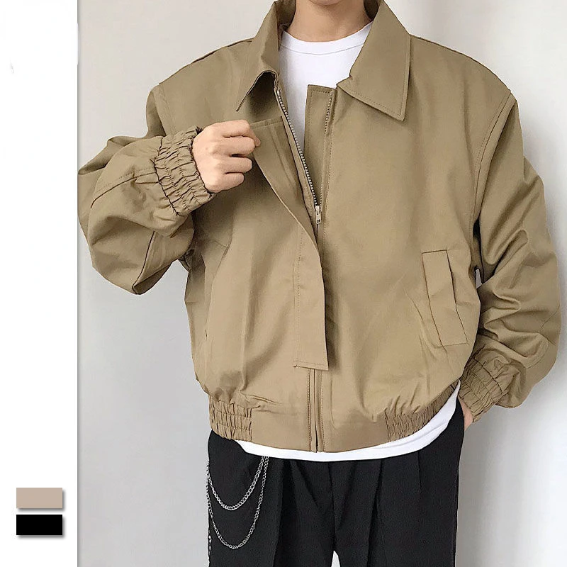 

2022 Fall/Winter Coat Men Keep Warm Work Jacket Streetwear Short Square Collar Jacket Men's Korean Casual Jacket