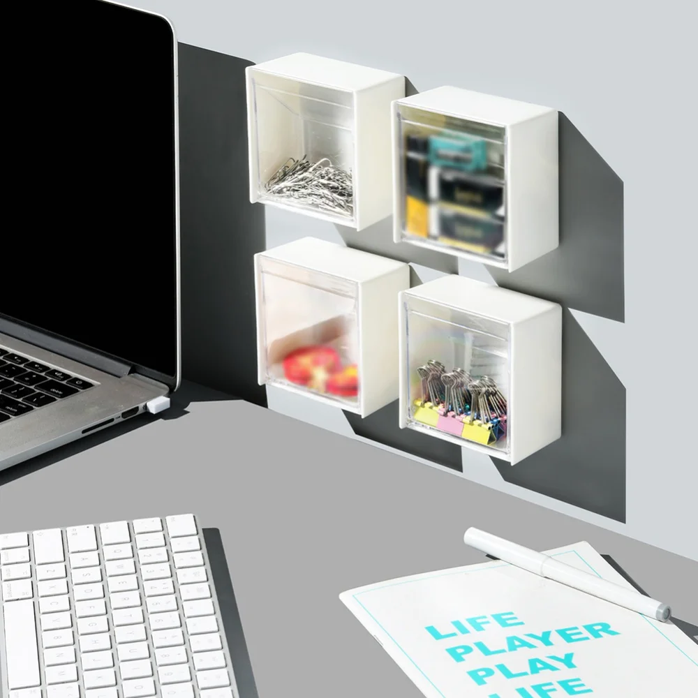 

Wall-Mounted Storage Box Self-adhesive Small Storage Box Multifunction For Daily Life Organizer Box Flip-top Organizer Box