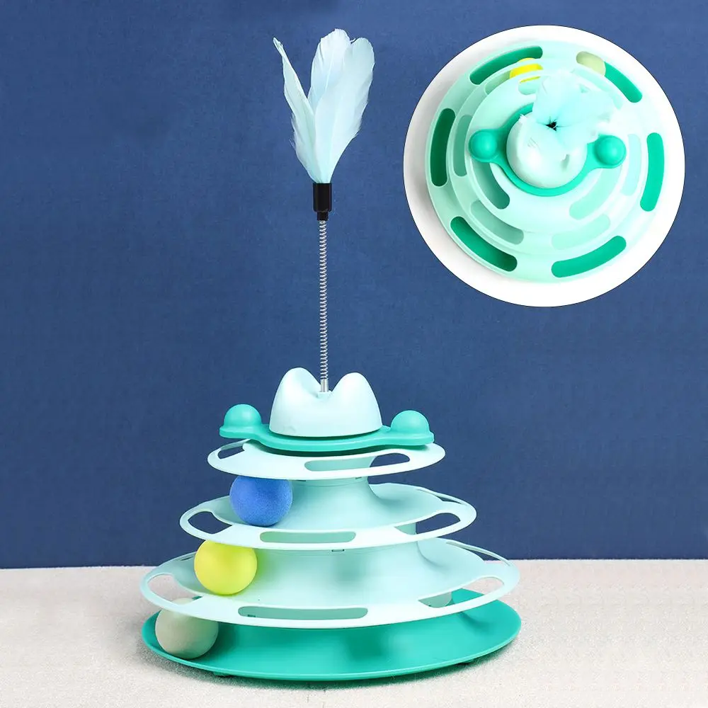 

Интерактивная башня, игрушка для кошек, вращающиеся роликовые шарики, игрушки для кошек, разнилка для котенки, головоломка, трек, игрушка для домашних животных, тренировочные принадлежности, аксессуары