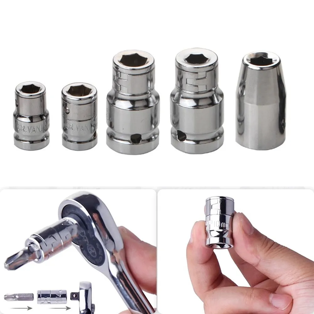 

1/4" 3-8" 1-2" Ratchet Socket Adapter Universal Sockets Hex Bit Holder Converter High Hardness High Torque Sleeve Adapter