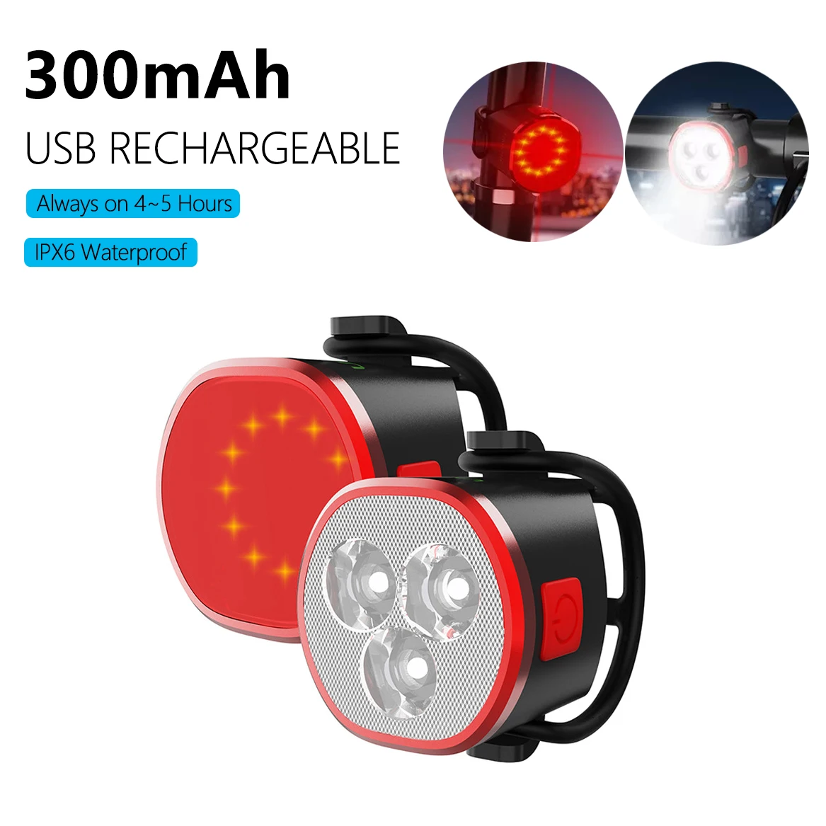 

Bicycle Light Rechargeable Rear Lights LED Bike Lamp Front Lighting Taillight USB MTB Road Lantern Headlight Bike Accessories