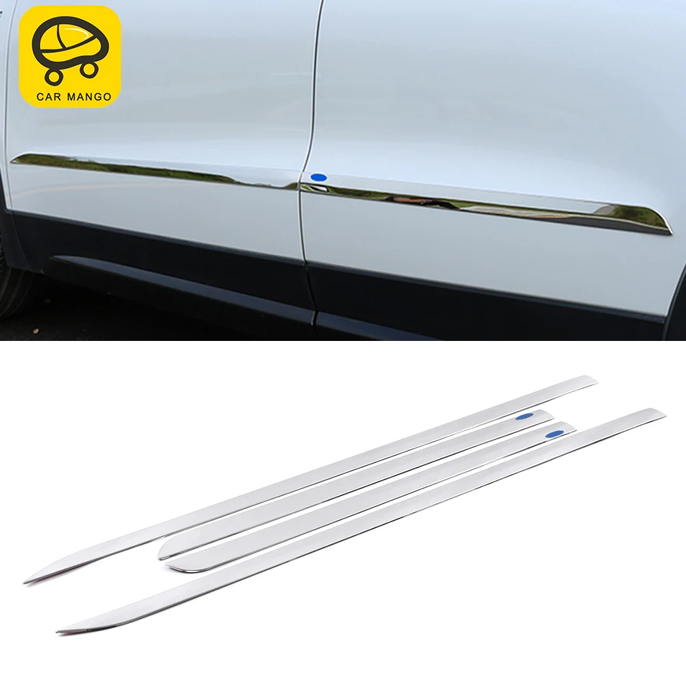 CARMANGO for Cadillac XT4 2018-2022 Auto Car Accessories Stainless Steel Side Door Trim Sticker Cover Chrome Exterior Decoration