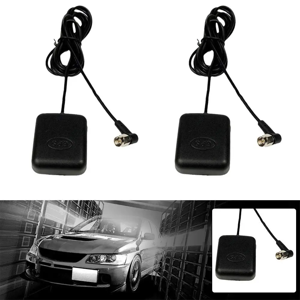 

2Pcs Car GPS Antenna SMA Male Connector Plug Aerial Extension Cable GPS Antenna for Car Stereo Head Unit GPS Navigation System