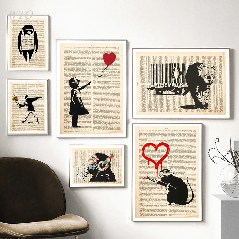 Настенная картина с изображением банки девочки воздушного шара собаки