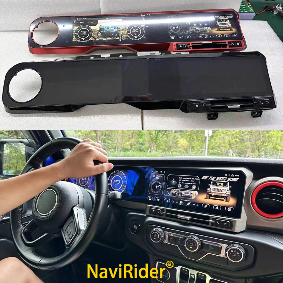 Автомобильный радиоприемник на Android экран 24 6 дюйма для Jeep Wrangler 2018-2022 ЖК-дисплей