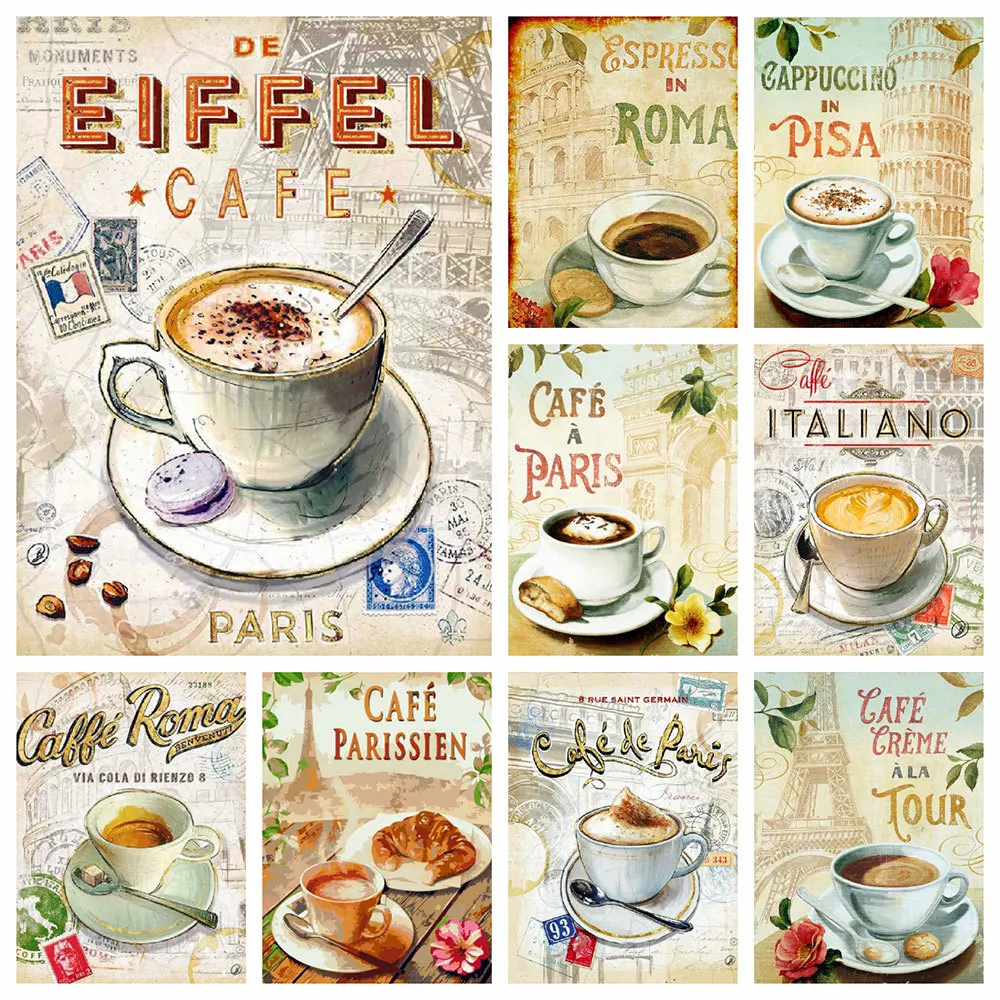 

MomoArt Алмазная мозаика кофе подарок ручной работы Алмазная вышивка пейзаж полная площадь 5d алмаз живопись ​текст картина стразами рукодели...