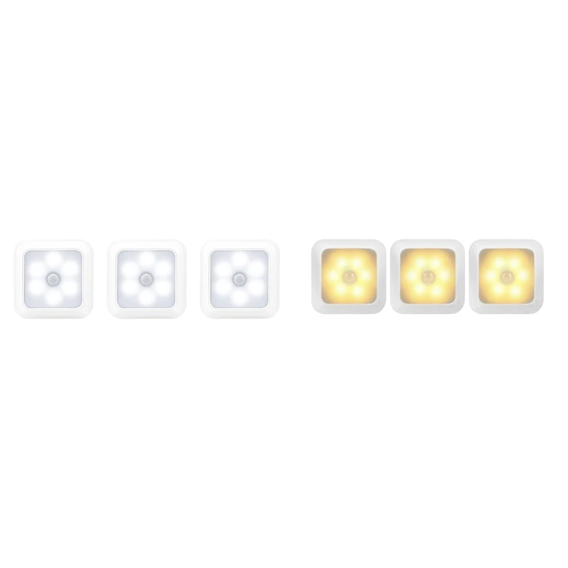

3 LED Motion Sensor Lights PIR Wireless Night Light Battery Cabinet Stair Lamp