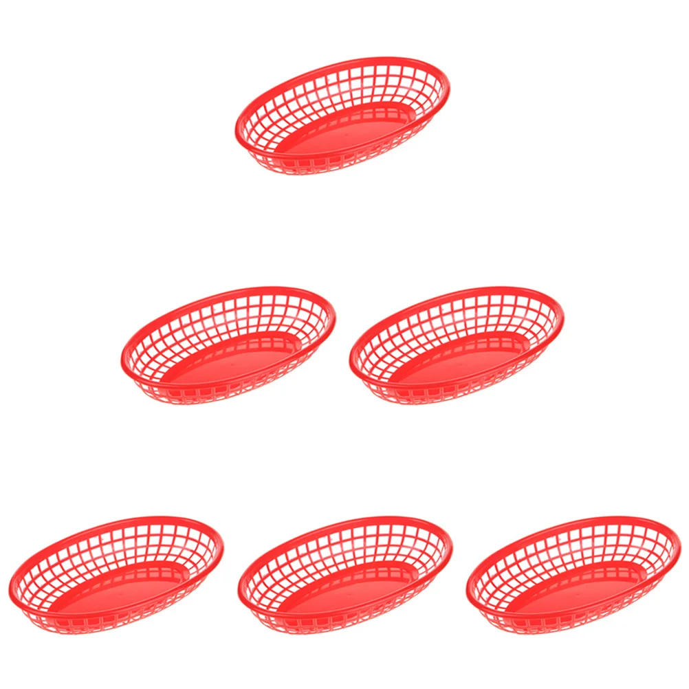 

6 Pcs Veggie Tray Fryer Convenient Food Basket Serving Plate Storage Fruit Container Portable Compact Abs Home Fried Chicken